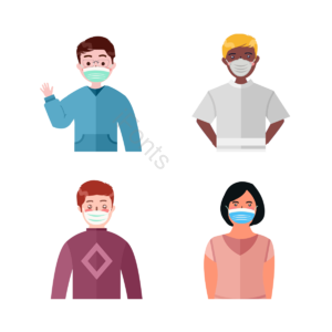 口罩 covid-19 2019-ncov coronavirus 人群 种族 粉色 卡通