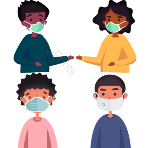 covid-19 2019-ncov coronavirus 口罩 人群 种族 粉色 卡通