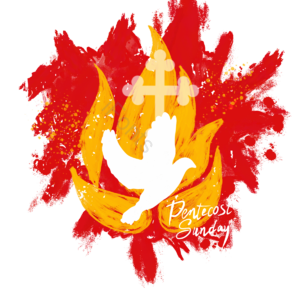 五旬节 圣灵降临节 鸽子 笔刷 红色 黄色 渐变 手绘