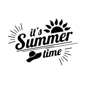 简约 手绘 太阳 沙滩 夏天到了 字体设计 元素 太阳帽