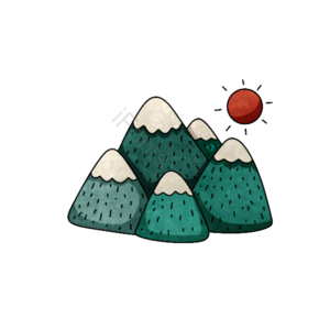 卡通手绘 简笔画山 小唯美 小清新 创意 大山 山峰 山脉