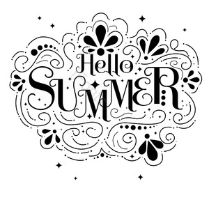 你好 夏季 字体设计 卷曲 质地 元素 简约设计 夏天剪贴画