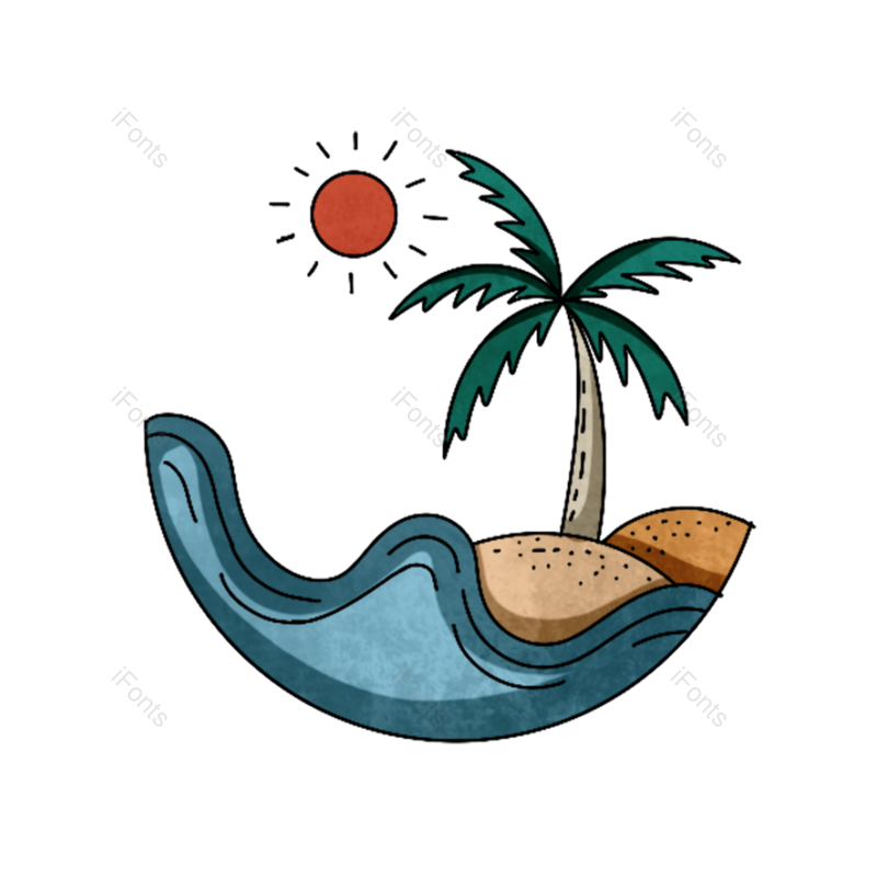 椰子树图片,海滩元素,海鸥PNG,免抠素材