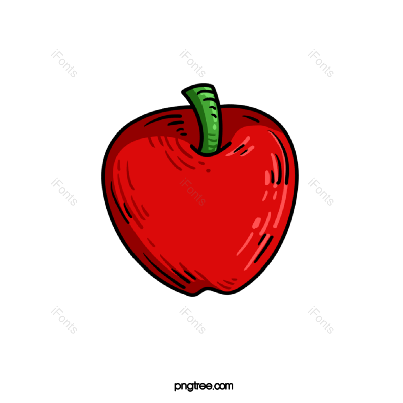 卡通插画图片,水果元素,美味PNG,水果线描免抠素材
