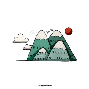 卡通手绘 简笔画山 小唯美 小清新 创意 大山 山峰 山脉
