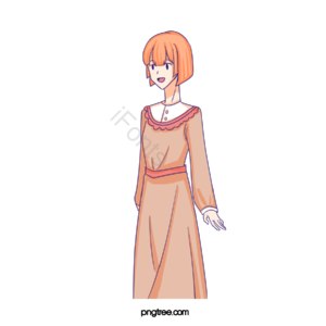 丫头 女人 女生节长发女孩 美美哒 可爱 裙子 扁平人物 企业白领