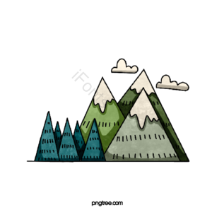 卡通手绘 简笔画山 小唯美 小清新 创意 大山 山峰 山脉