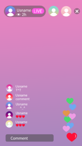 instagram live 直播 直播边框 live边框 紫色 渐变 爱心