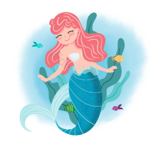 蓝色 美人鱼 海草 海洋 动物 尾巴 内衣 卡通