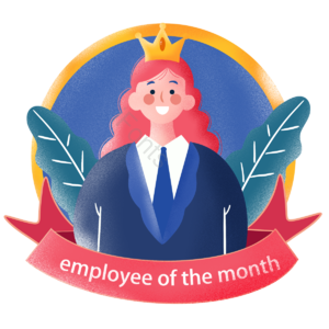 优秀 employee of the month 员工 卡通 手绘