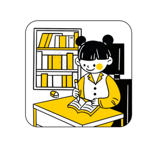 检查 学习 学生 文具 阅读 黄色的 卡通 手绘