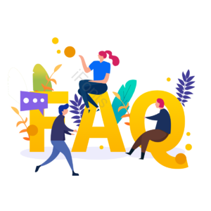 手绘 粉色 faq 植物 办公 远程 工作 商务