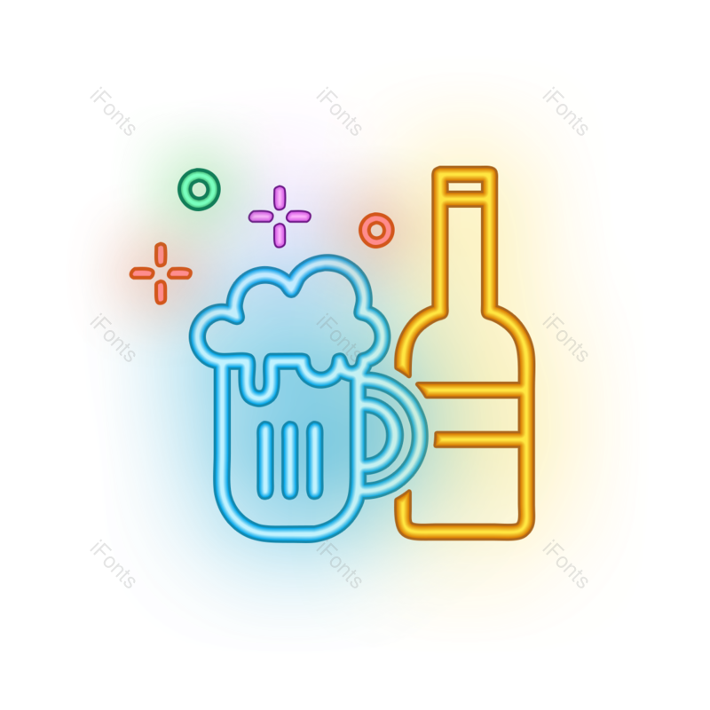 霓虹灯图片,灯光元素,发光的PNG,免抠素材