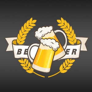 手绘 啤酒 beer 麦子 德国 酒 玻璃杯 麦穗