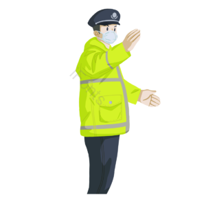 敬礼的警察 公安警察 卡通插画 职业插画 警察工作 警察插画 逆行者 口罩