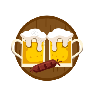 手绘 卡通 庆祝 德国 啤酒节 酒桶 oktoberfest 饮品