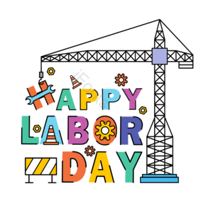 labor day 五一 劳动节 塔吊 路障 齿轮 螺帽