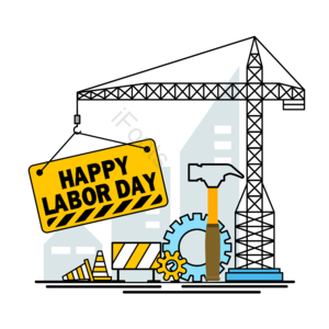 labor day 五一 劳动节 锤子 塔吊 劳动 工人