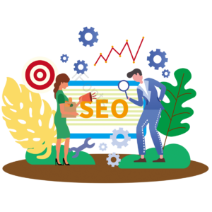 商务 团队 工作 卡通 手绘 合作 植物 seo