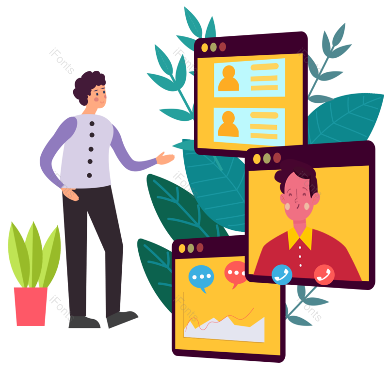 动画片图片,会议元素,合作PNG,商务免抠素材