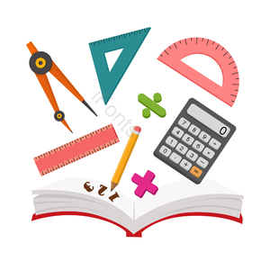 圆规 尺子 计算器 math 书本 量角器 铅笔 加减乘除
