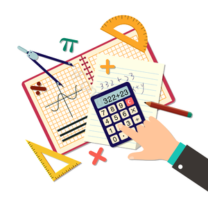 数学 数学符号 直尺 计算器 铅笔 数学 圆规 量角器