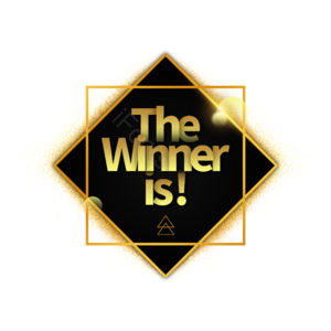 方形 几何 渐变 金色 the winner is 短句