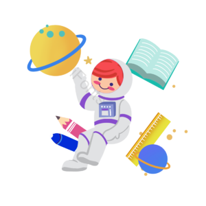 卡通 手绘 教育 学习 文具 书本 太空 星球