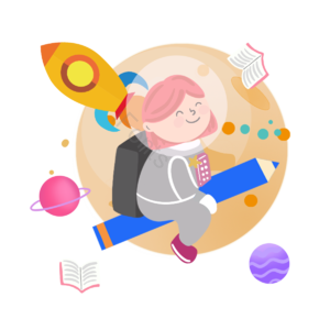 星星 紫色 打饭学生 卡通 手绘 教育教学 习 文房用具