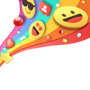 可爱 卡通 emoji 漂浮 球 渐变 彩色 星星