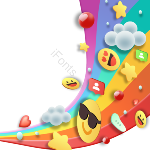 emoji 漂浮 球 动感 表情 可爱 卡通 手绘