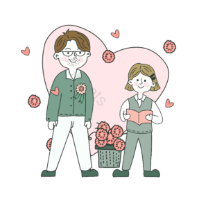 心爱 的一天 手绘 动画片 粉 线 学生 学习