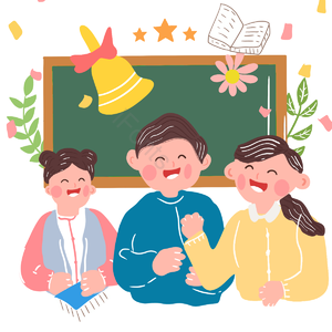 线条 老师 学生 学习 棕色 教师节 手绘 卡通