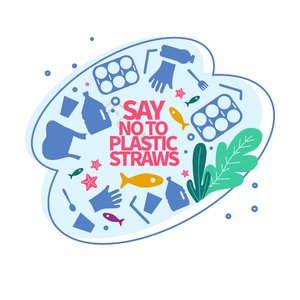 塑料 保护海洋 一次性用品 海洋生物 禁止海洋垃圾 塑料垃圾 海草 鱼类