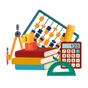 圆规 尺子 算数 数学 量角器 计算器 算盘 书本