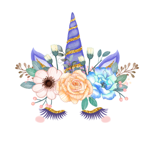 手绘竽 动画片 可爱 花礼 水彩绘画 独角马 吉祥物 卡通独角兽