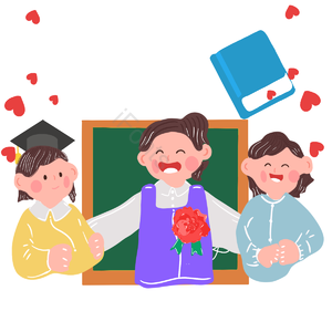黑板 线条 老师 学生 学习 棕色 教师节 手绘