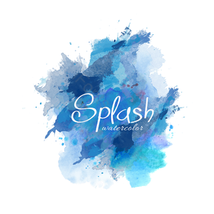 颜料 splash 叠加 抽象 花式英文字体 水彩 晕染