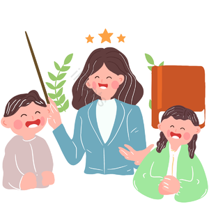 教学 线条 老师 学生 学习 棕色 教师节 手绘