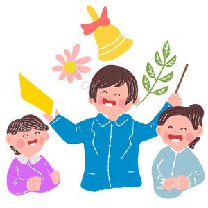 铃铛 线条 老师 学生 学习 棕色 教师节 手绘