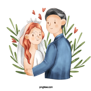 新人 婚礼 结婚 婚纱 西装 爱心 清新 水彩