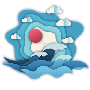 夏令 海事 假期中 剪纸 喷雾 变得晴朗 海浪 片状云