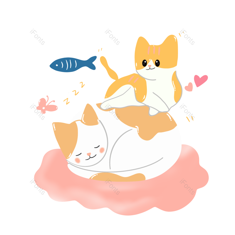 卡通图片,猫咪元素,眼睛PNG,爱心免抠素材