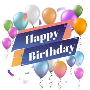 彩色 堆集 卡通 生日 气球 生日快乐 渐变 手绘