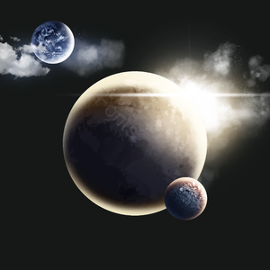 手绘竽 银河系 星球 粒子 天空 多彩光效 行星星系 星空星河星球