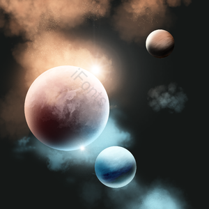 动画片 取色 渐变色 星球 太阳系 星空星河星球 漂浮 星星