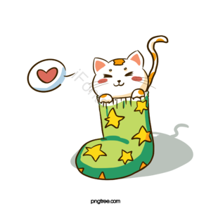 手绘 宠物 小动物 猫 袜子 爱心 可爱 星星