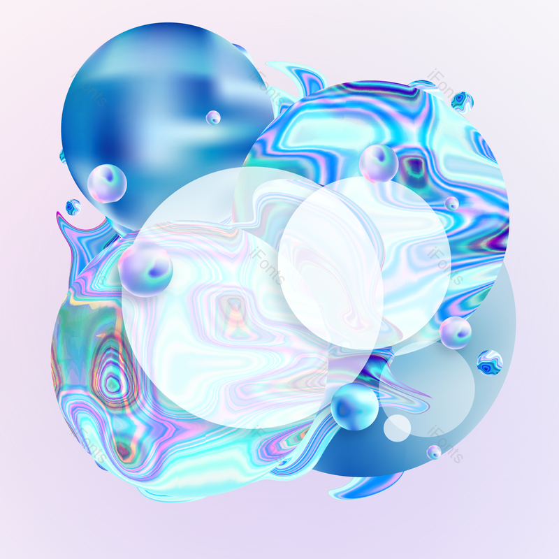 形状图片,曲线元素,蓝色PNG,波点免抠素材