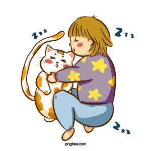 宠物 猫 保护 爱护 手绘 可爱 卡通 女孩