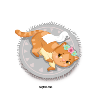 手绘 卡通 动物 猫 地毯 粉色 黄色 灰色